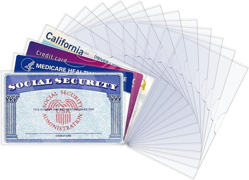 LIEMAND 16 Pack Social Security Card Protector Sleeves, Ultra Clear & Durable 31Mil Waterproof SSN/New Medicare/Credit Card Holder, Soft ID/Debit/Credit/Business Card Holder - Image 1